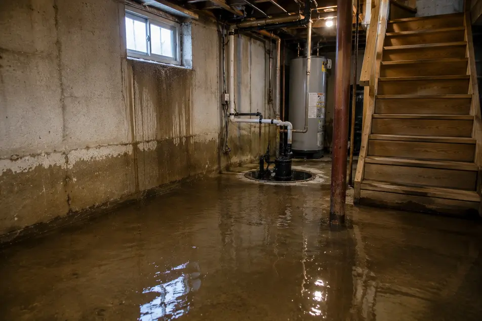 Basement flooding caused by sump pump and drainage problems in a Maple Grove, MN residential property
