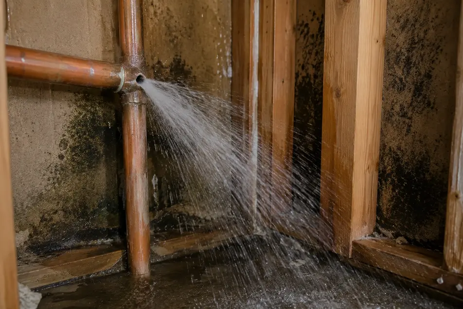 Burst pipe causing indoor water damage during freezing winter conditions in a Maple Grove, MN home